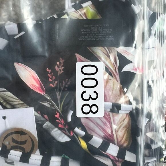 NWT HURLEY SWIM juniors sz M Reversible Floral cutout Strip Mixed Print - Picture 7 of 10